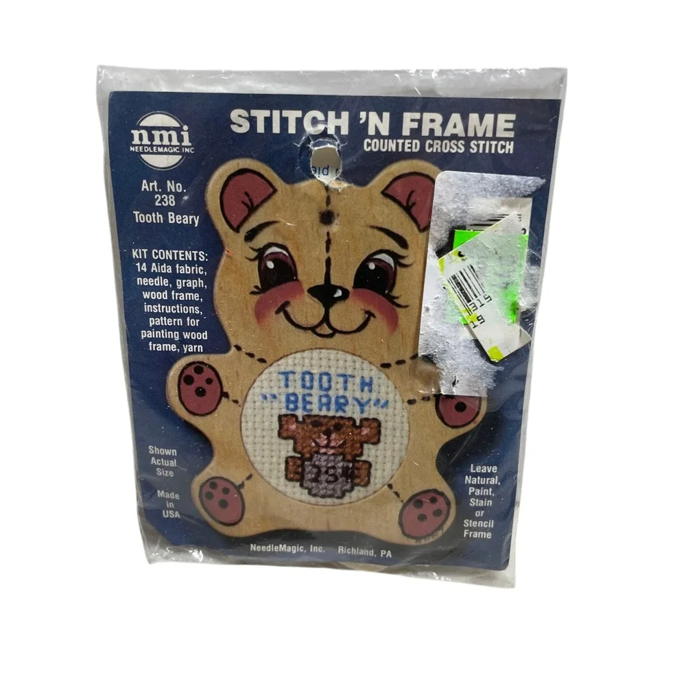 NMI Stitch N Frame Counted Cross Stitch Tooth Beary